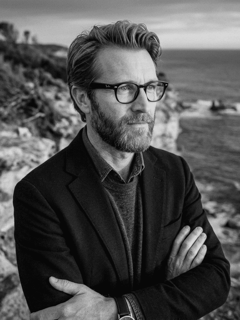 Alternate portrait in black and white